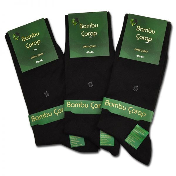3'lü Erkek Soket Bambu Çorap 1300 Siyah